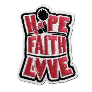 Hope Love Faith Embroidered Patch