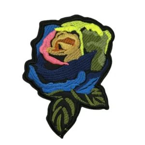 Multicolor Embroidered Rose Patch – Colorful Floral Iron On Patch