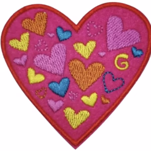 Heart Embroidered Patch