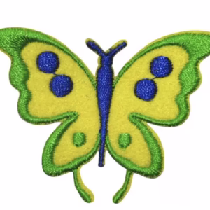 Green & Yellow Butterfly Embroidered Patch