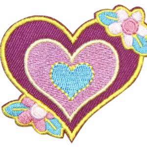 Flower Heart Embroidered Patch
