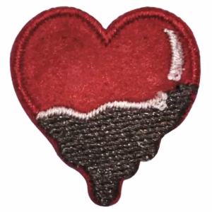 Chocolate Melt Red Heart Embroidered Patch