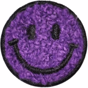5 Pack Smiley Face Embroidered, Patch Iron On Patches, Fur Smile iron on patches.