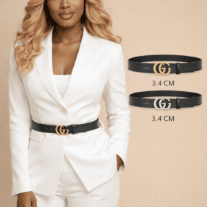 GG  Designer Inpsired Belt, 3.4cm Leather with GG Logo, Designer Mens and Womens Luxury Belts, Affordable Luxury Belts