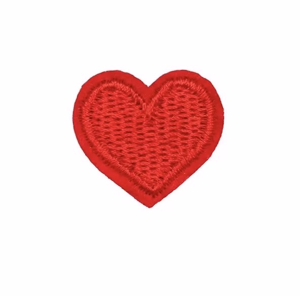 6 Pack Small Red Heart Embroidered Patches