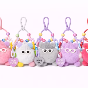 Plush Pom Pom Keychain – Cute Fluffy Bag & Key Charm