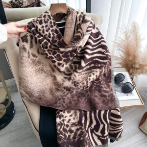 Animal Print  Mixed Scarf – Brown Leopard & Zebra Wrap