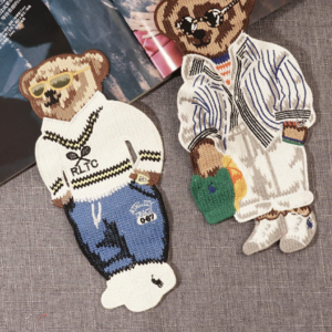 Streetwear Bear Patch Set | Preppy Embroidered Teddy Applique | DIY Clothing Customization
